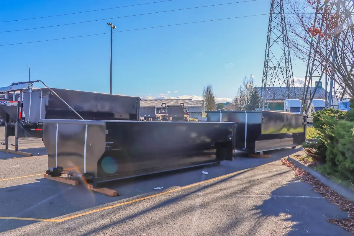 Roll-off dumpster ready for waste disposal at job site for Construction Dumpster Rental in Cecil